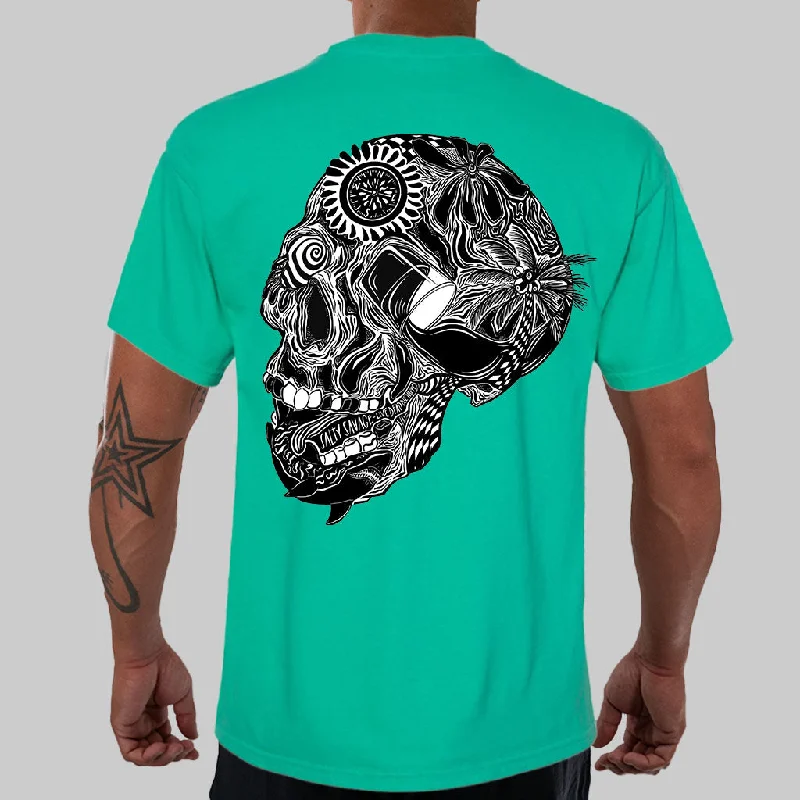 Unisex "Out of my Mind Skull" Pocket Tee Graphic T-Shirt Round Neck Polyester