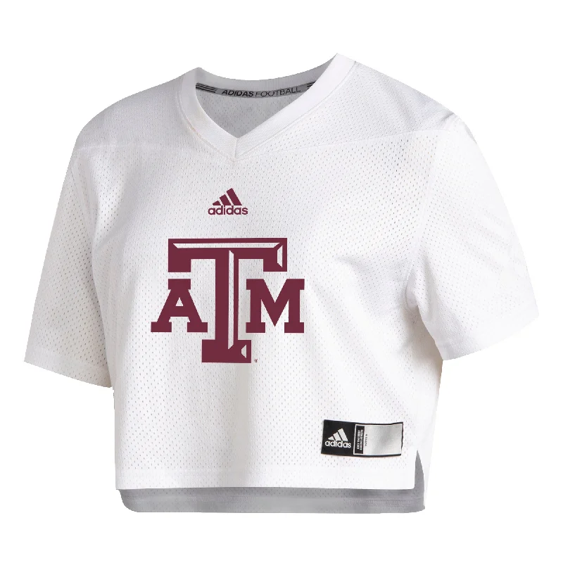 Women's Crop Jersey - White *** Animal Print Jersey Tee