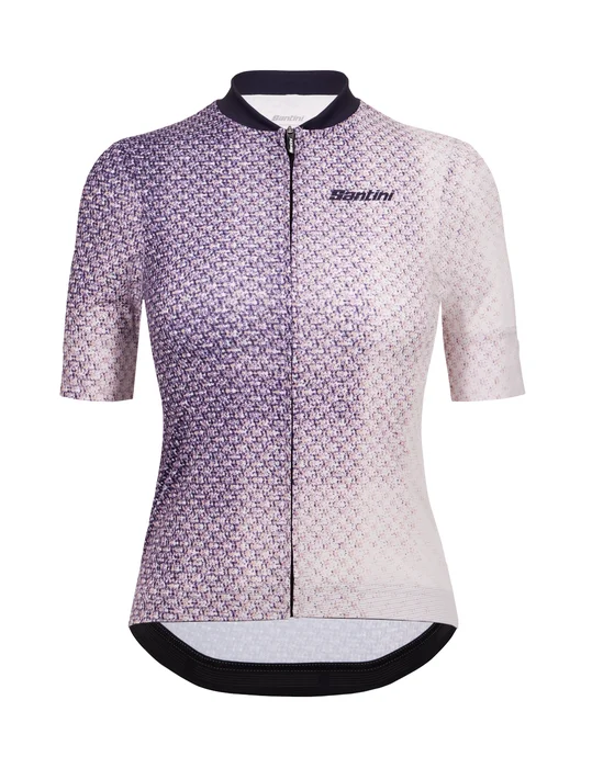 2024 Paws Short Sleeve Womens Cycling Jersey Black by Santini Asymmetrical Jersey Blouse