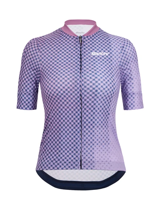 2024 Paws Short Sleeve Womens Cycling Jersey Lilac by Santini Bright Color Jersey Top