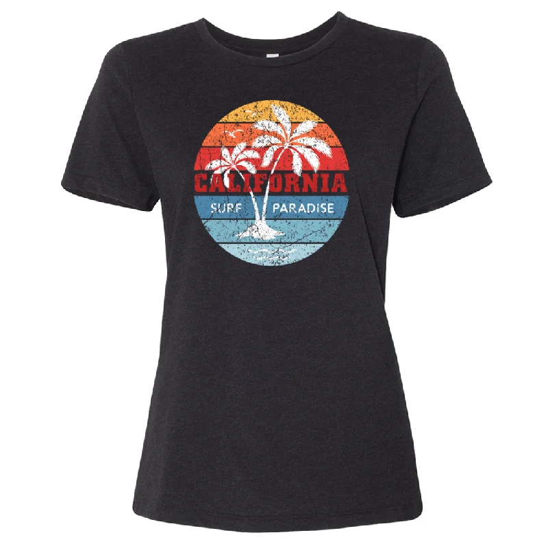 California Surf Paradise Women's Relaxed Jersey Tee One Shoulder Jersey Shirt