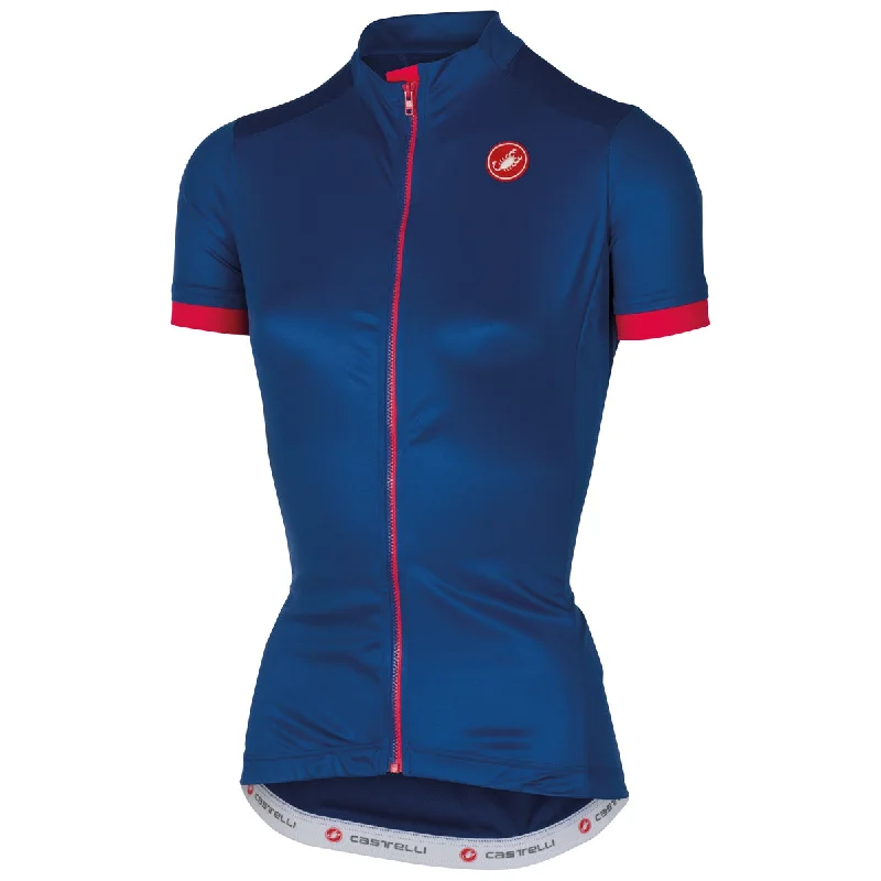 Castelli Womens Anima Jersey - Surf Blue Boat Neck Jersey Shirt