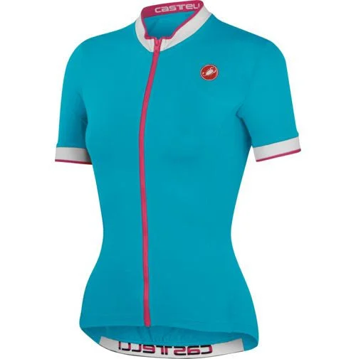 Castelli Womens Perla Jersey - Aqua Party Jersey Tee