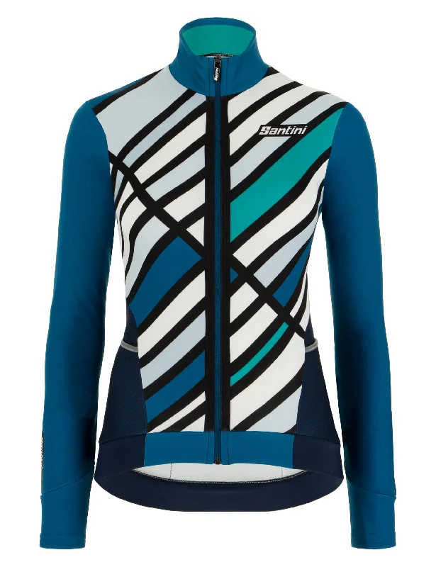 Coral Raggio Womens Jersey Teal by Santini Metallic Jersey Tee