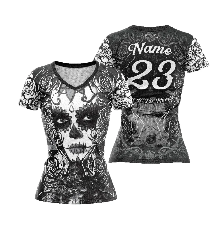 Día de los Muertos Women's Jersey Sky Blue Jersey Tee