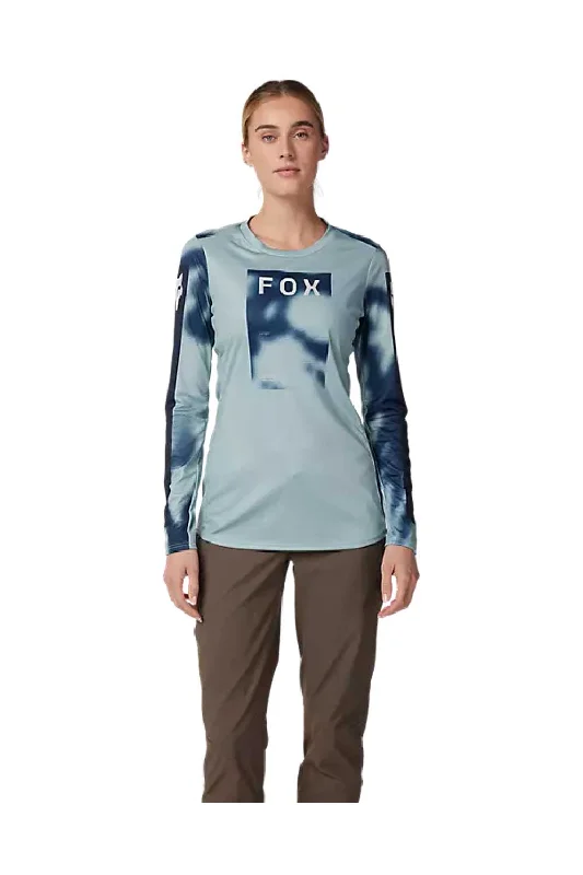 Fox Racing 2024 Women's Ranger Long Sleeve Race Jersey Mint Green Jersey Tee