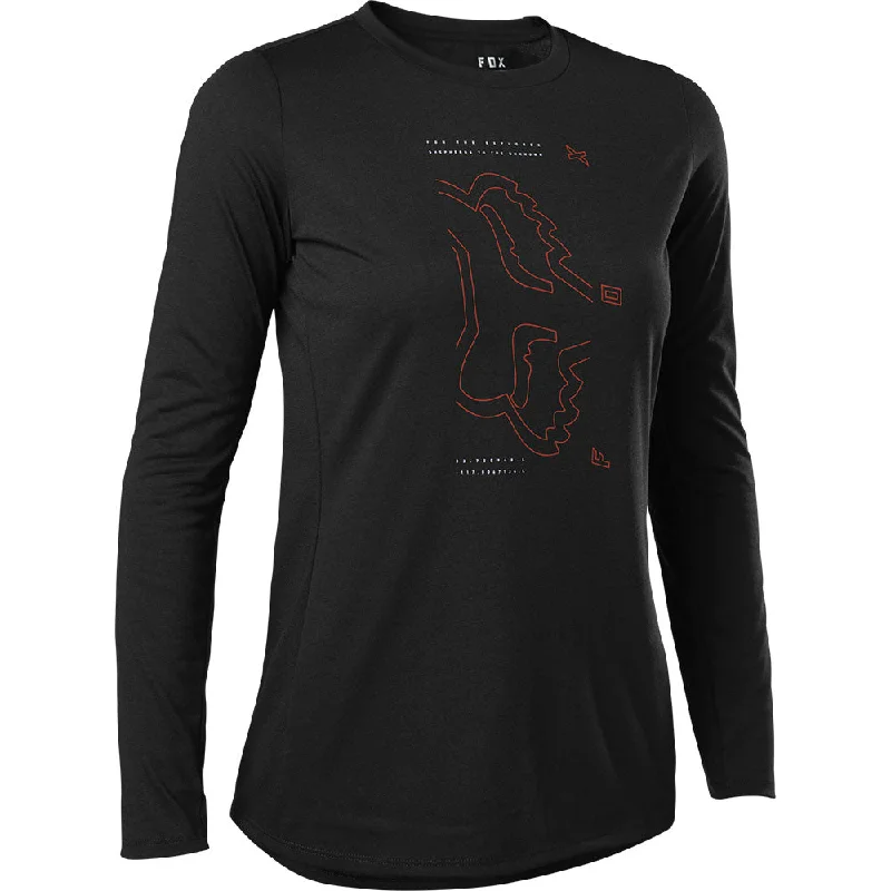 Fox Women's Ranger Dri-Release LS MTB Jersey (Black) Hemp Jersey Tee