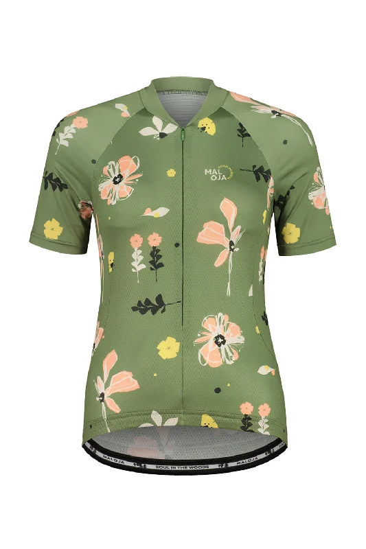 Maloja TENNOM. Women's AOP 1/2 Zip Cycle Jersey Mustard Yellow Jersey Tee