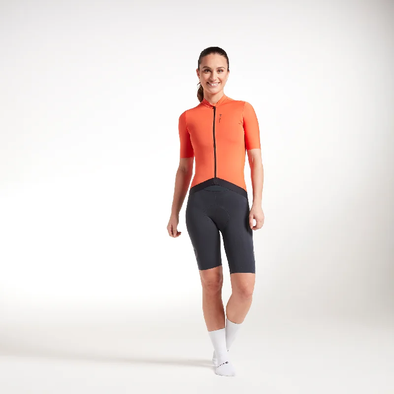 Women's WMN Integrated Jersey - Mandarin Red Olive Green Jersey Tee