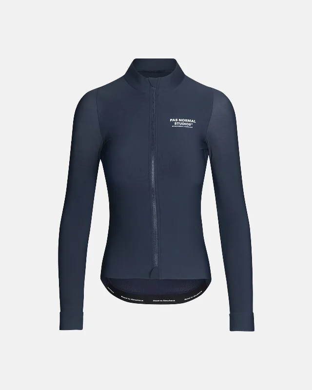 Women's Mechanism Long Sleeve Jersey - Navy Off Shoulder Jersey Top