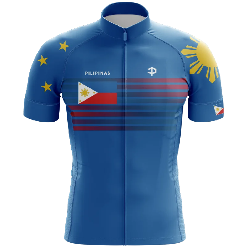 Philippines Short Sleeve Cycling Jersey Burgundy Jersey Tee