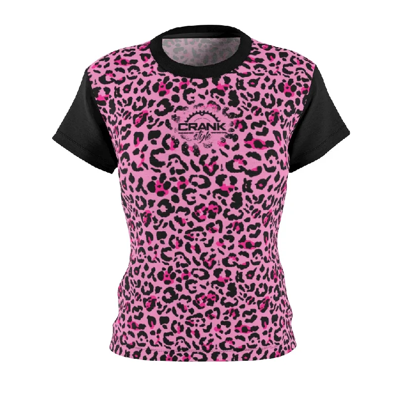 Pink Leopard Print MTB Jersey Recycled Jersey Tee