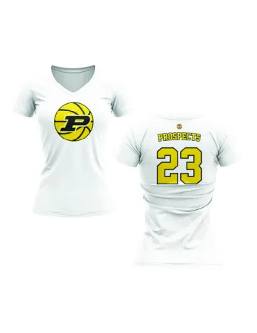 Prospects Womens White Sub Dye Jersey Daily Wear Jersey Tee