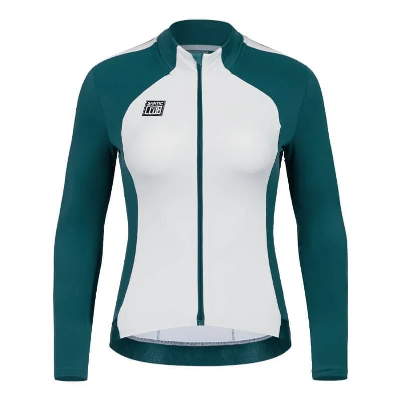Santic Zoe Women's Fleece Winter Blue Jersey Vintage Jersey Tee