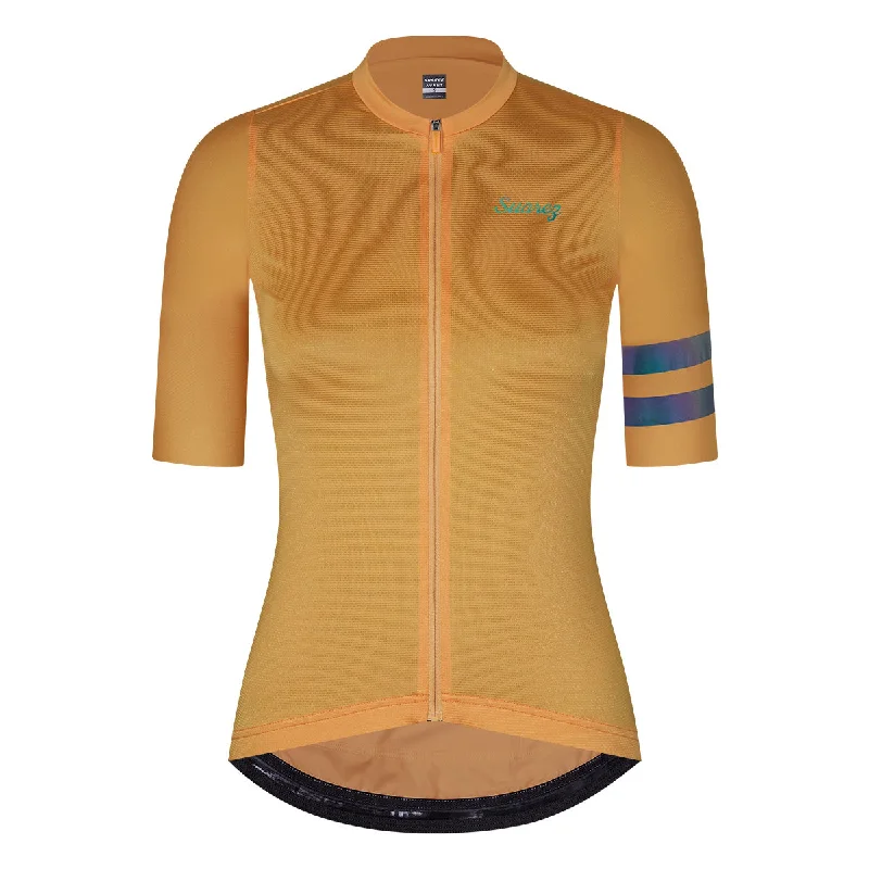 Solid Ambar Womens Avant Short Sleeve Cycling Jersey by Suarez Branded Jersey Tee