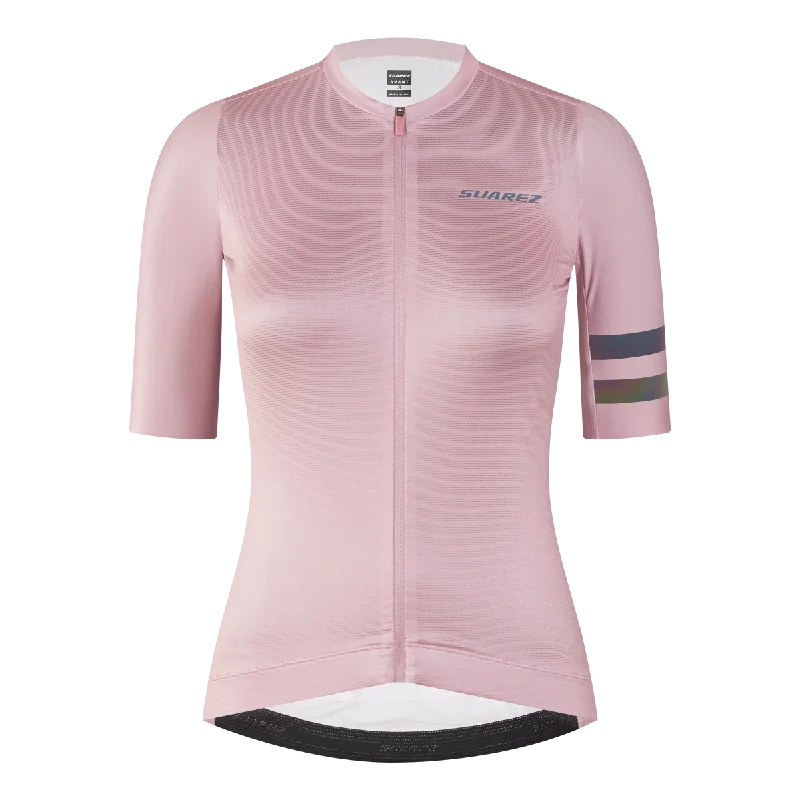 Solid Womens Avant Short Sleeve Cycling Jersey Opal by Suarez Elegant Jersey Shirt