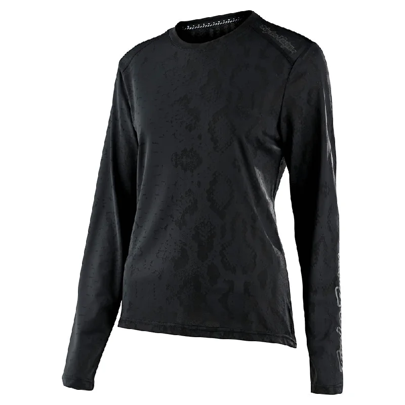 Wmns Lilium LS Jersey Snake Black Round Neck Jersey Tee