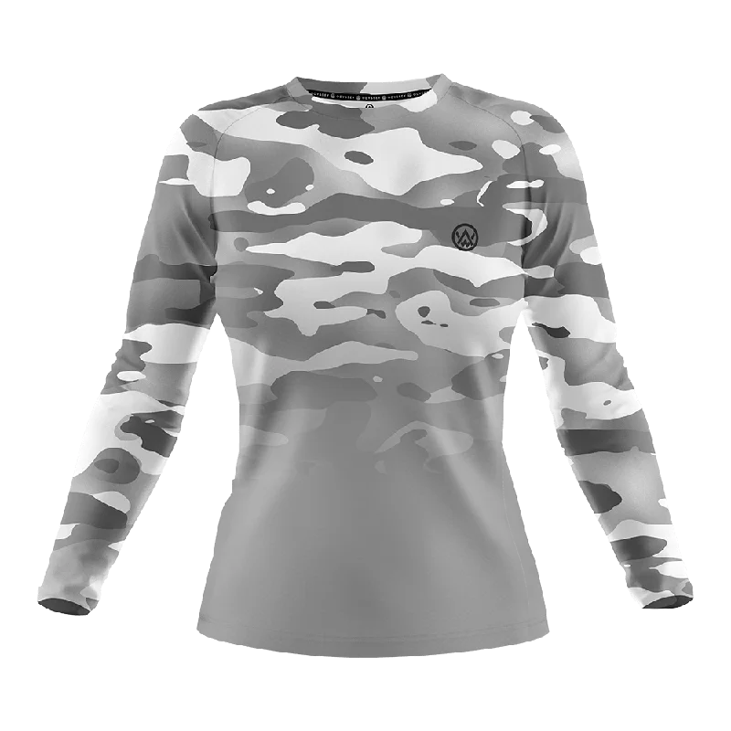 Women’s Arctic Camo Long Sleeve MTB Jersey Warm Jersey Shirt