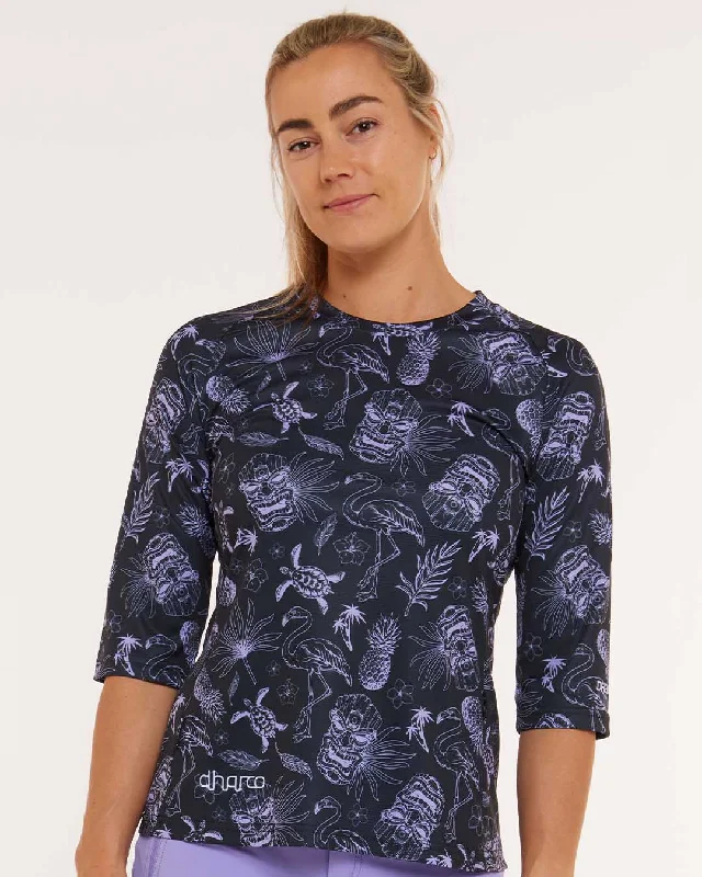 Womens 3/4 Sleeve Jersey | Purple Fraser Dark Color Jersey Shirt