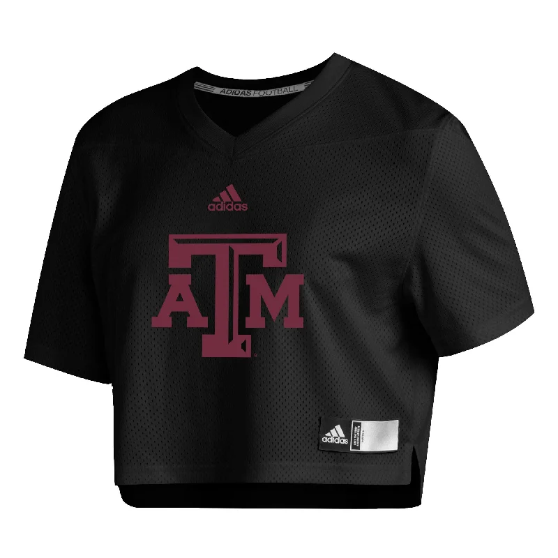 Women's Crop Jersey - Black Ruby Red Jersey Shirt