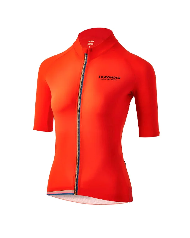Women's EdW Edition Jersey - Cinnabar Orange Ribbed Jersey Tee