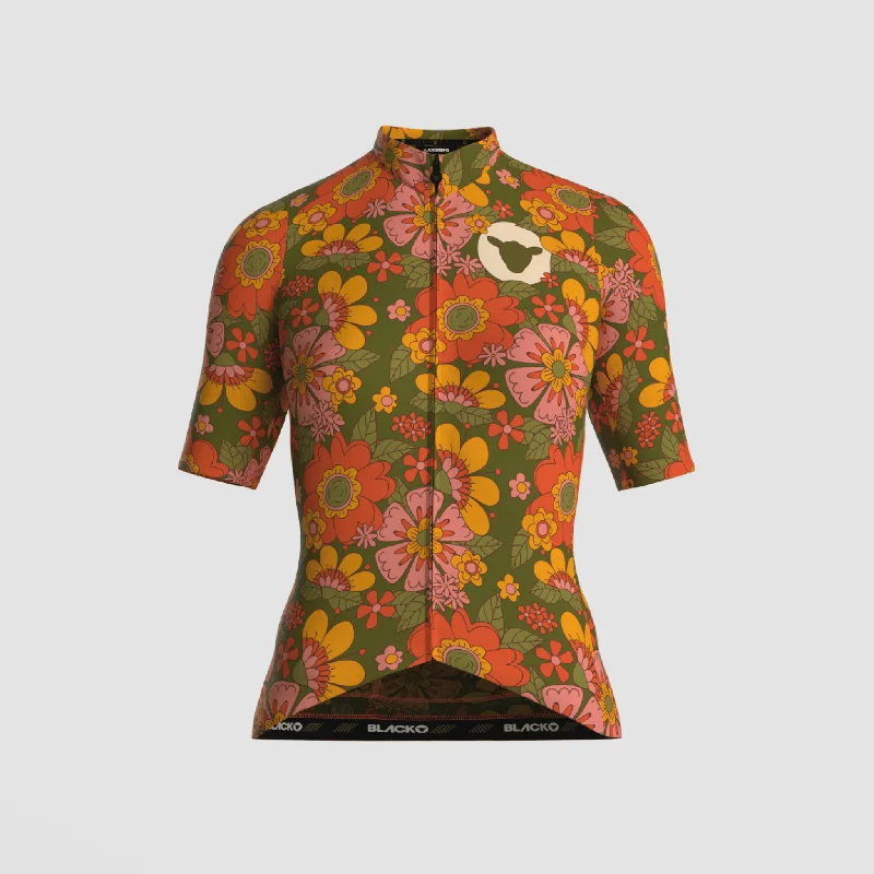 Women's Essentials Team Jersey - Olive Floral Silk Jersey Blouse