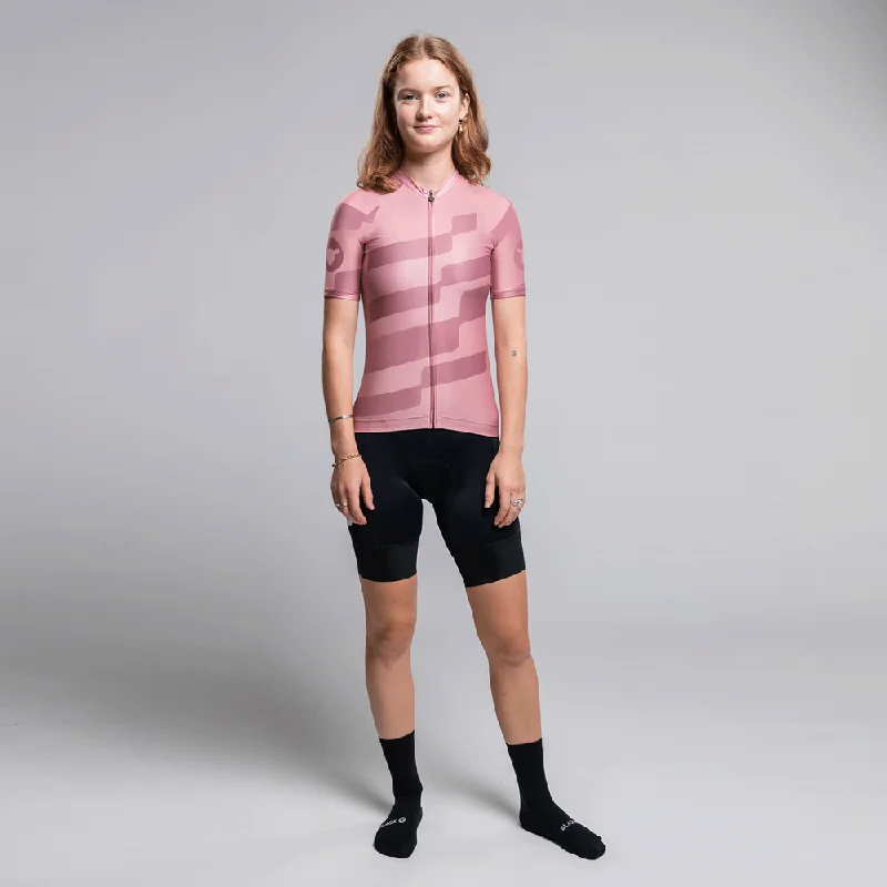 Women's Essentials Tour Jersey 2.0 - Canyon Pink Polo Neck Jersey Top